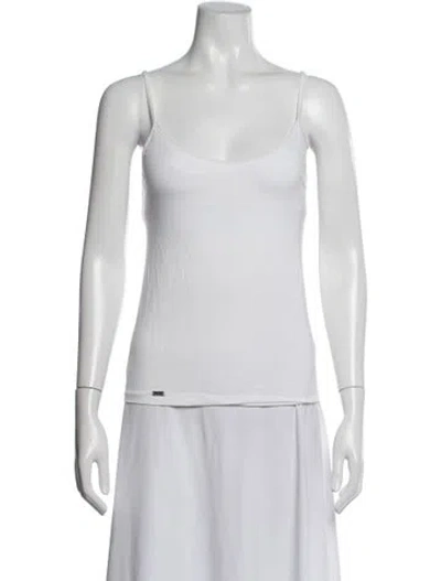 Pre-owned La Perla Scoop Neck Sleeveless Top In White