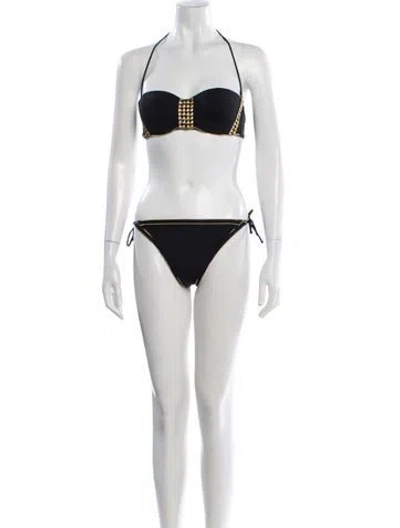 Pre-owned La Perla Sequin Embellishments Bikini In Black