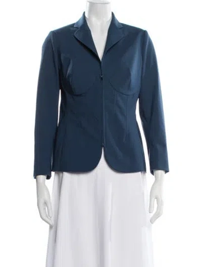 Pre-owned La Perla Silk Blazer In Blue