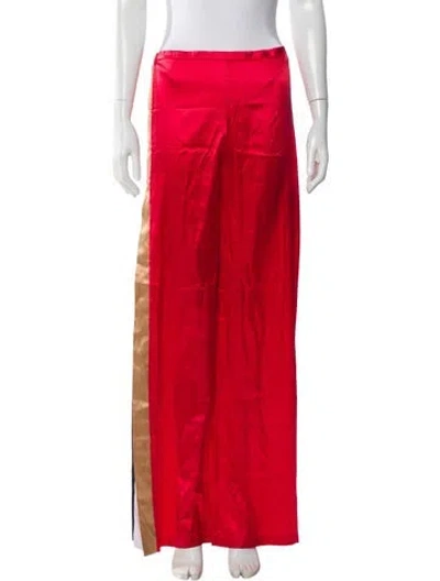 Pre-owned La Perla Silk Colorblock Pattern Pajamas In Red