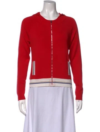 Pre-owned La Perla Silk Crew Neck Hoodie In Red