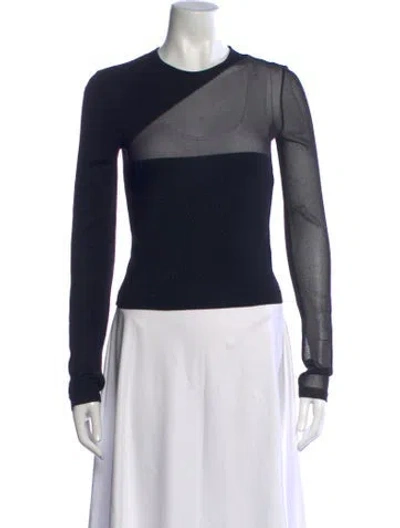 Pre-owned La Perla Silk Crew Neck Sweater In Black