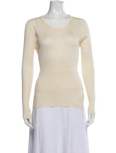 Pre-owned La Perla Silk Crew Neck Top In Neutrals