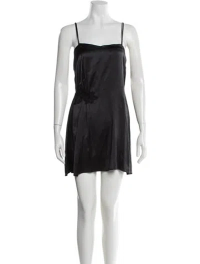 Pre-owned La Perla Silk Cutout Accent Nightgown In Black