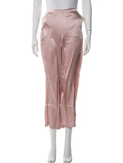 Pre-owned La Perla Silk Embroidered Accent Pajamas In Pink