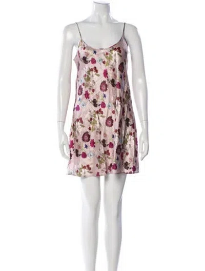 Pre-owned La Perla Silk Floral Print Nightgown W/ Tags In Pink