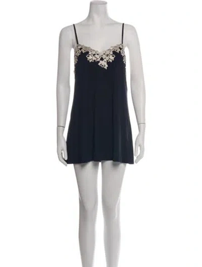 Pre-owned La Perla Silk Lace Pattern Nightgown In Multicolor