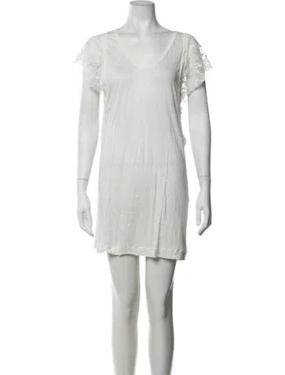 Pre-owned La Perla Silk Lace Pattern Nightgown In Neutrals