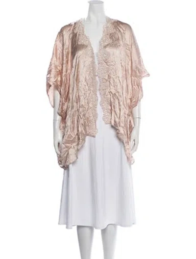 Pre-owned La Perla Silk Lace Pattern Nightgown In Pink