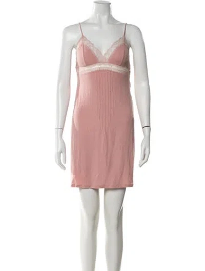 Pre-owned La Perla Silk Lace Pattern Nightgown W/ Tags In Pink