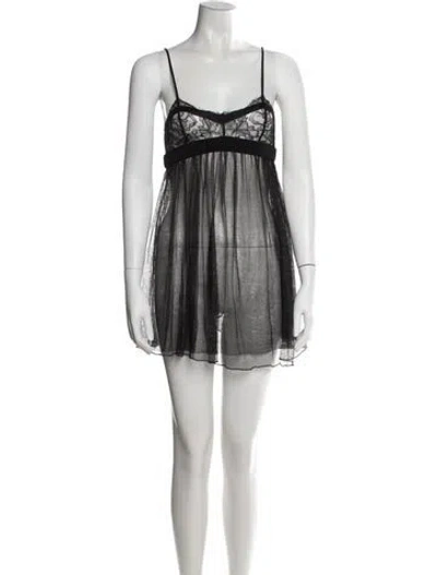 Pre-owned La Perla Silk Lace Pattern Pajamas In Black