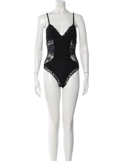 Pre-owned La Perla Silk Lace Pattern Pajamas W/ Tags In Black