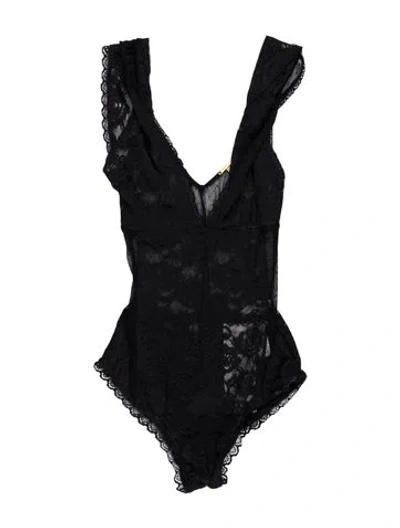 Pre-owned La Perla Silk Lace Pattern Top In Blue