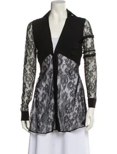 Pre-owned La Perla Silk Lace Pattern Tunic In Black