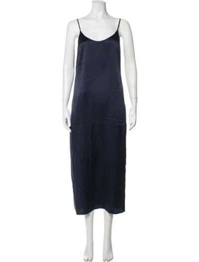 Pre-owned La Perla Silk Lace Trim Embellishment Nightgown In Blue