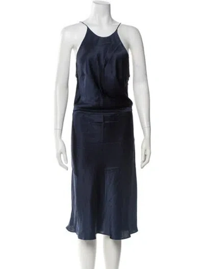 Pre-owned La Perla Silk Lace Trim Embellishment Nightgown W/ Tags In Blue