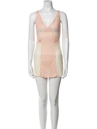 Pre-owned La Perla Silk Lace Trim Embellishment Nightgown W/ Tags In Orange