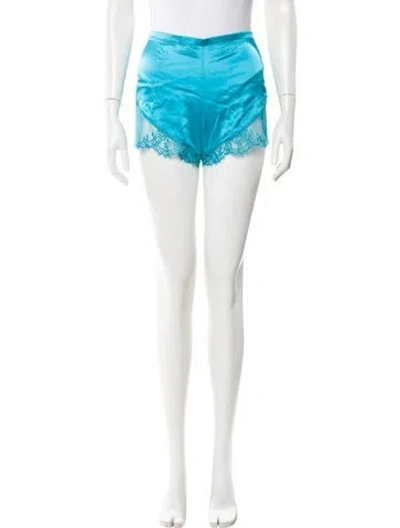 Pre-owned La Perla Silk Lace Trim Embellishment Pajamas W/ Tags In Blue