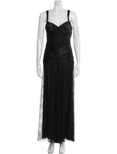 Pre-owned La Perla Silk Long Dress In Black