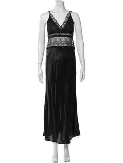 Pre-owned La Perla Silk Long Dress In Black