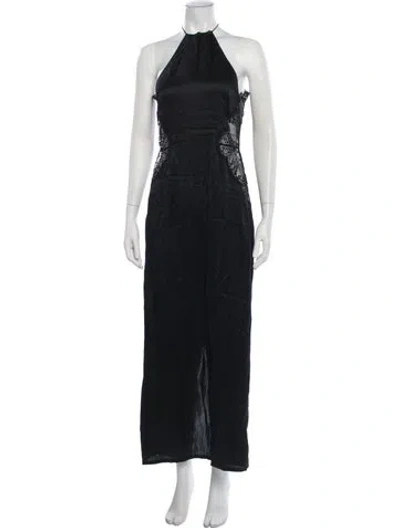 Pre-owned La Perla Silk Long Dress In Black