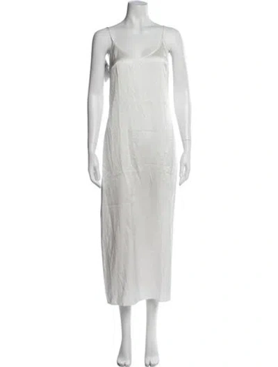Pre-owned La Perla Silk Long Dress In Neutral