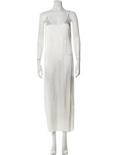 Pre-owned La Perla Silk Long Dress In Neutral