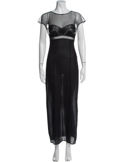 Pre-owned La Perla Silk Long Dress W/ Tags In Blue