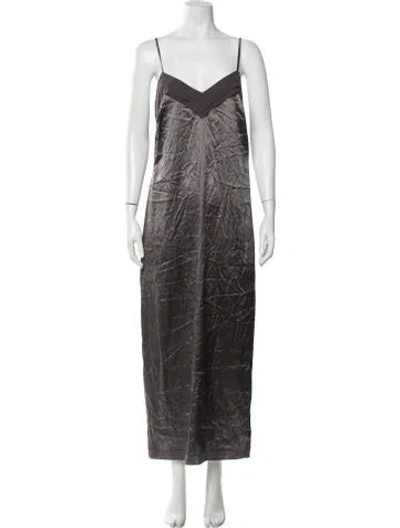 Pre-owned La Perla Silk Long Dress W/ Tags In Grey