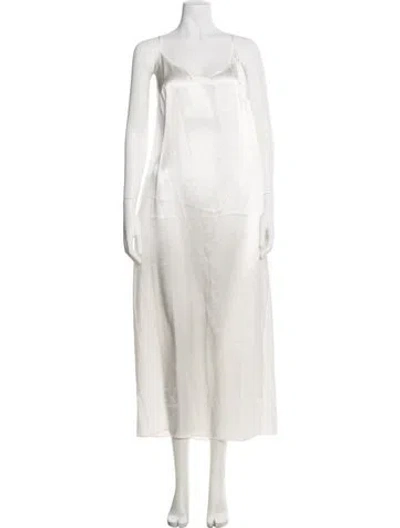Pre-owned La Perla Silk Long Dress W/ Tags In Neutral