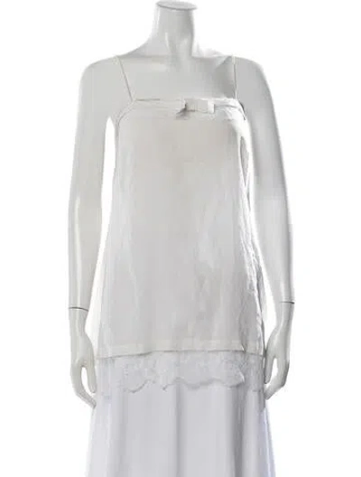 Pre-owned La Perla Silk Long Dress In White