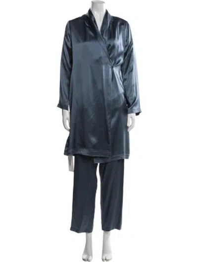 Pre-owned La Perla Silk Lounge Set In Blue