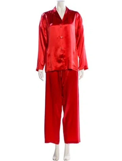 Pre-owned La Perla Silk Lounge Set In Red