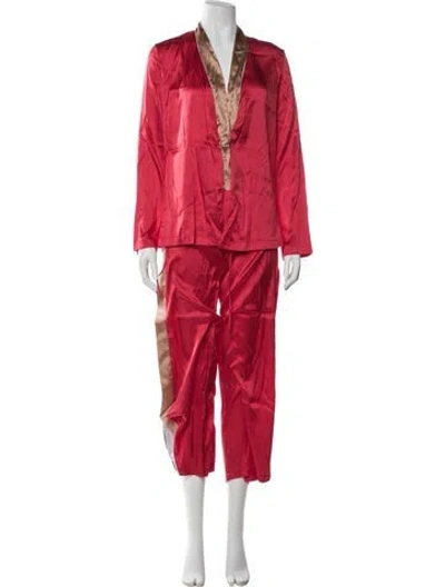 Pre-owned La Perla Silk Lounge Set In Red