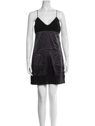 Pre-owned La Perla Silk Mesh Accents Nightgown In Black