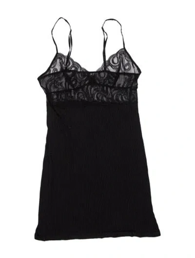 Pre-owned La Perla Silk Mesh Accents Nightgown In Black