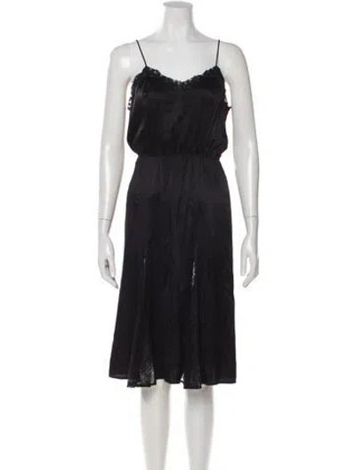 Pre-owned La Perla Silk Midi Length Dress In Black