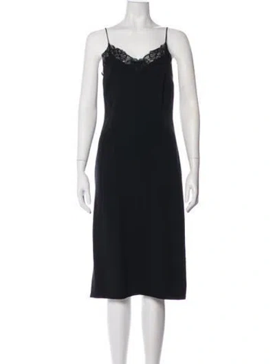 Pre-owned La Perla Silk Midi Length Dress In Black