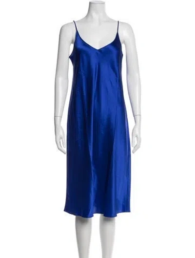 Pre-owned La Perla Silk Midi Length Dress In Blue