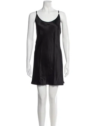 Pre-owned La Perla Silk Mini Dress In Black