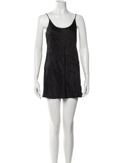 Pre-owned La Perla Silk Mini Dress In Black