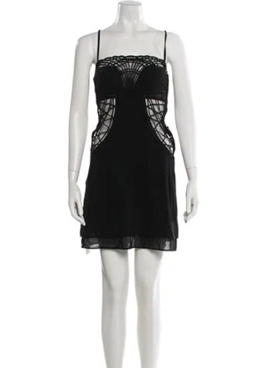 Pre-owned La Perla Silk Mini Dress In Black