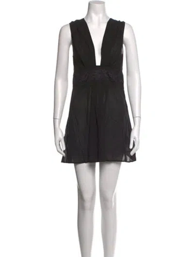 Pre-owned La Perla Silk Mini Dress In Black