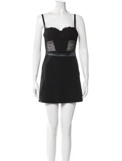 Pre-owned La Perla Silk Mini Dress In Black