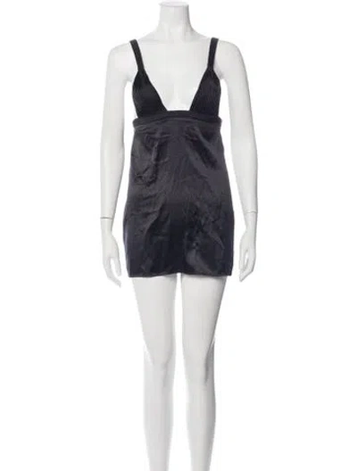 Pre-owned La Perla Silk Mini Dress In Black