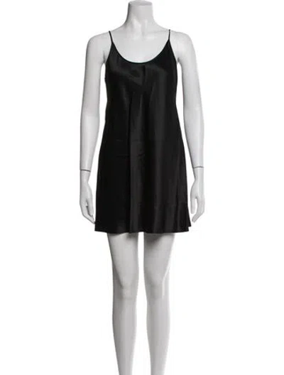 Pre-owned La Perla Silk Mini Dress In Black