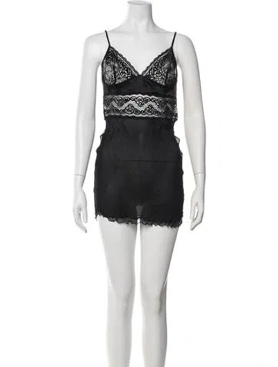 Pre-owned La Perla Silk Mini Dress In Black