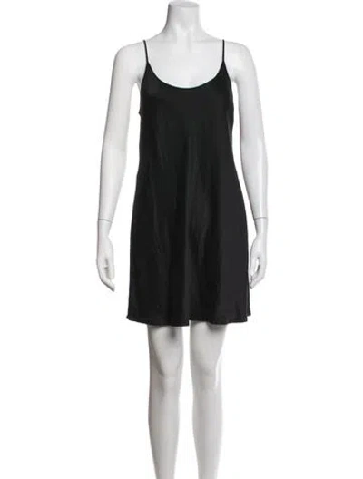 Pre-owned La Perla Silk Mini Dress In Black
