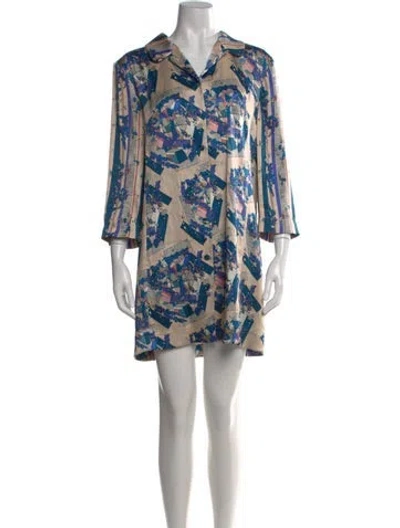 Pre-owned La Perla Silk Mini Dress In Blue