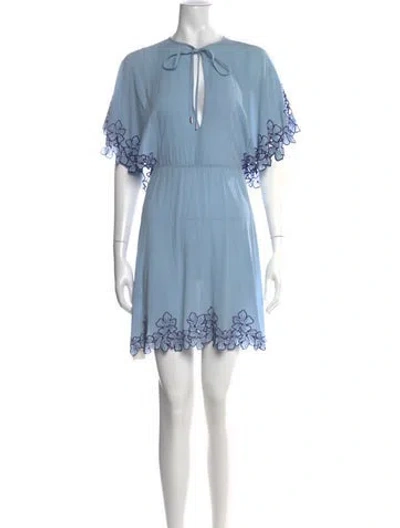 Pre-owned La Perla Silk Mini Dress In Blue